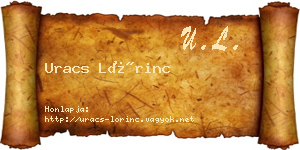 Uracs Lőrinc névjegykártya